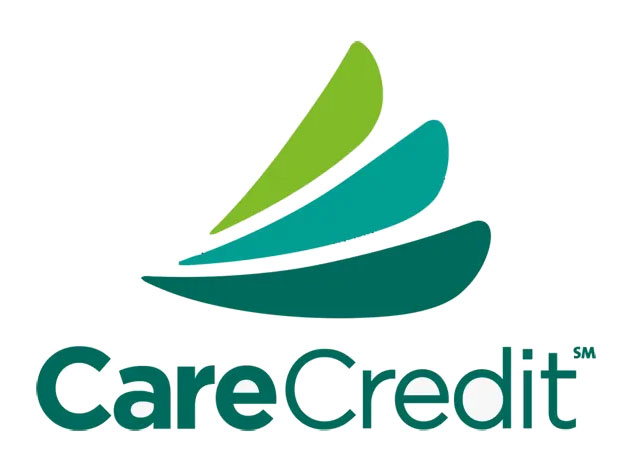 CareCredit logo, green and blue leaves